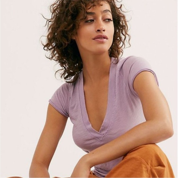 Free People We The Free Sun Valley Tee in Purple size Large - Picture 4 of 7